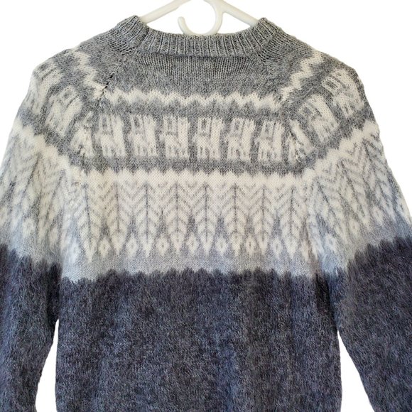 Vintage Fair Isle Alpaca Wool Sweater Women's M Bolivia Knit Handmade Pullover - Picture 6 of 12